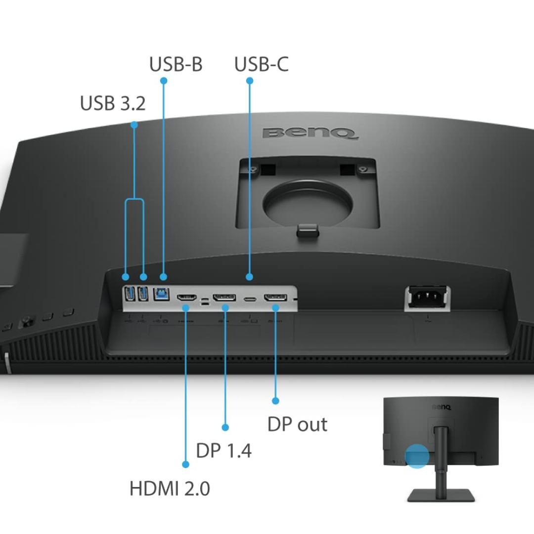Monitor BenQ PD2506Q | 25 Inch (63.5cm) 2K QHD P3 DisplayHDR 400 USB-C Designer Monitor, Pantone Skintone Validated, CAD/CAM & Animation Mode, Auto Pivot, Daisy Chain, HDMI, DP, USB-C (65W), Built-in Speaker