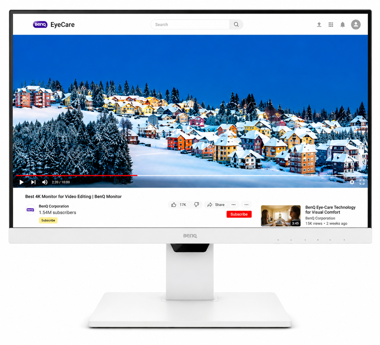 BenQ 27" (68.58cm) GW2786TC LED Monitor | IPS 100Hz Full HD Coding LED Monitor, USB-C (65W PD), Daisy Chain, 99% sRGB, Coding Mode, Height Adjust, HDMI, DP Port, USB Hub, 2W x 2 Speakers, Eye Care, Noise Cancelling Microphone, VESA Mount, White
