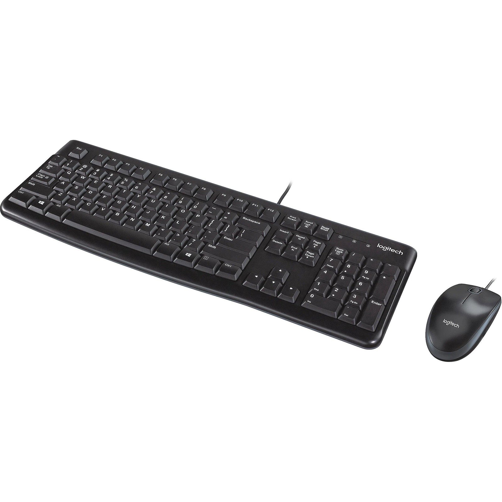 Logitech MK120 Wired USB Keyboard & Mouse Combo | Full-Size Keyboard with Number Pad | Optical Mouse | Black