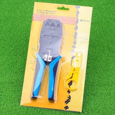 Moduler Crimping Tool 3 In 1 XL-315 | For Cuts, Strips & Crimps 8P8C/ RJ45, 6P6C/ RJ12, 6P4C/ RJ11, 4P4C & 4P2C In One Tool, Blue