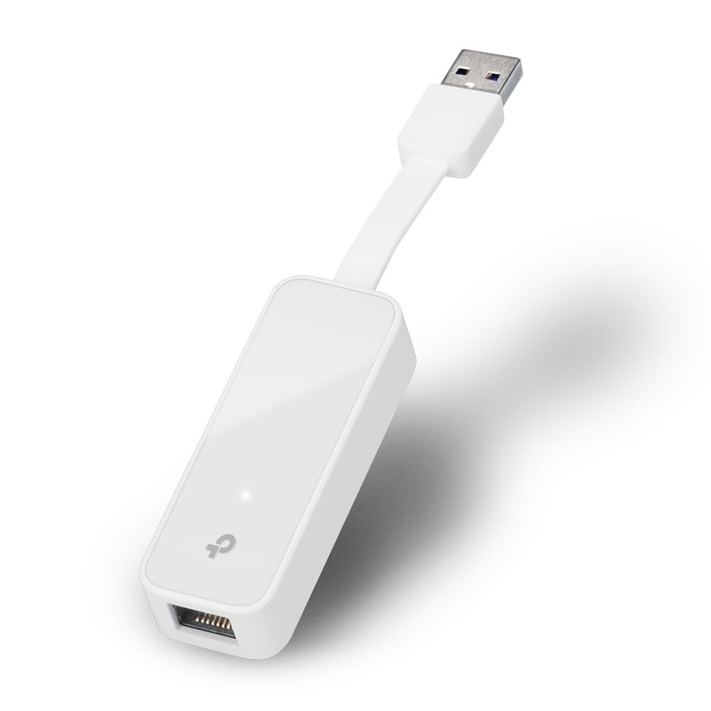 Adapter TP-Link TL-UE300 | USB 3.0 to Gigabit Ethernet Network Adapter, Upto 1000 Mbps High-Speed Data Transfer, Foldable & Portable Design, Plug & Play, For Ultrabook, Chromebook, Laptop, Desktop, White