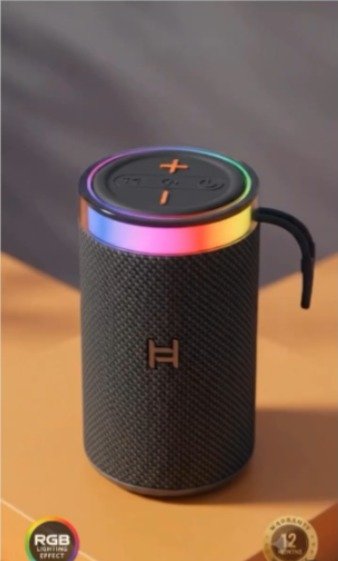 Hammok Duet II Bluetooth Speaker | Powerful 7W Output, RGB, TF Card, TWS Pairing, USB Type-c Fast Charging, 1500 mAh Battery, Black