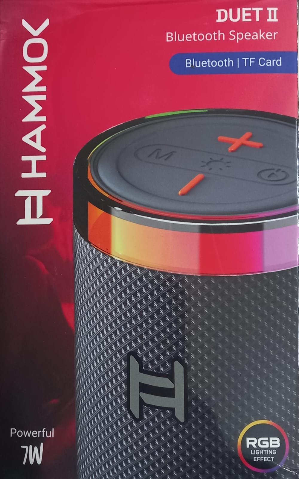 Hammok Duet II Bluetooth Speaker | Powerful 7W Output, RGB, TF Card, TWS Pairing, USB Type-c Fast Charging, 1500 mAh Battery, Black