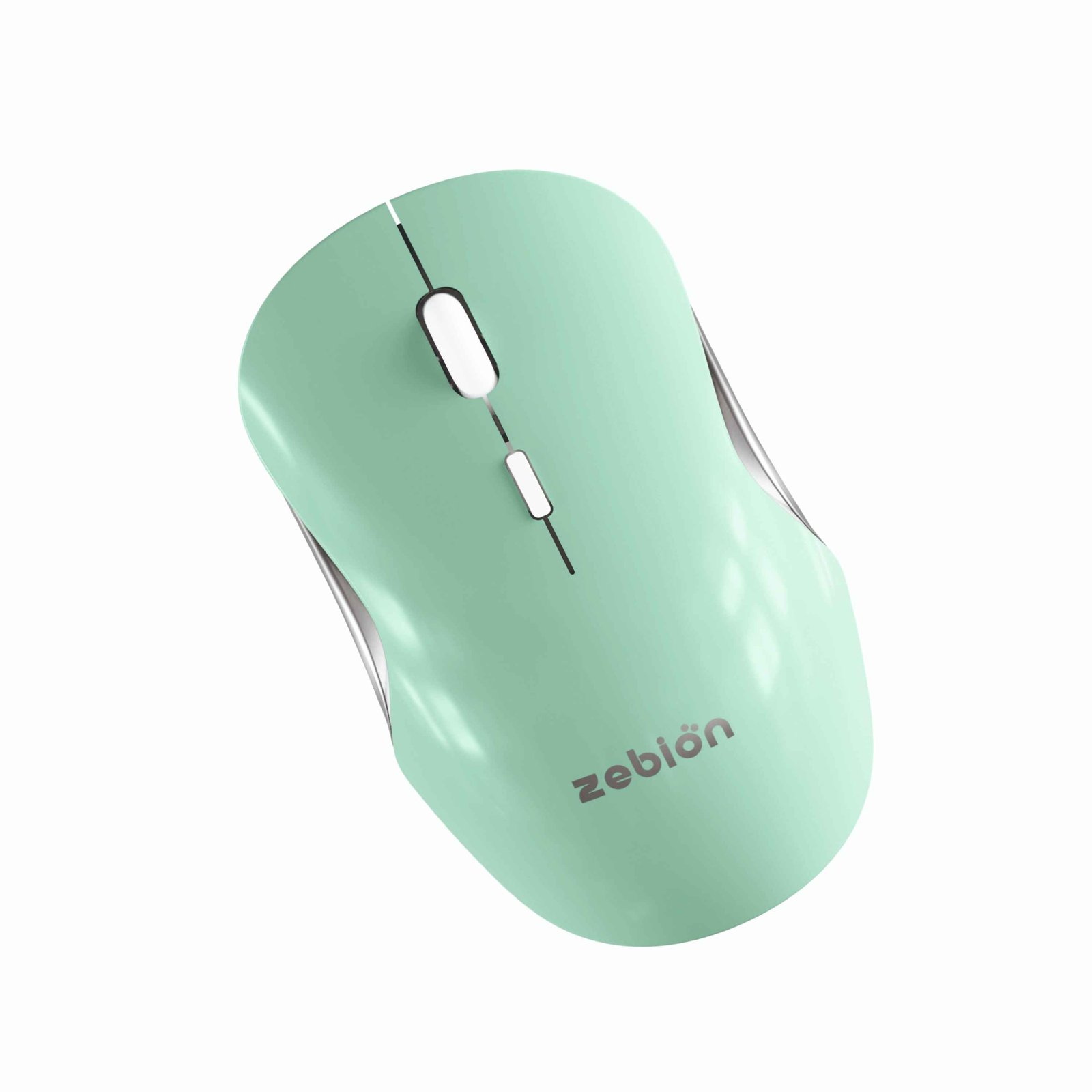 Zebion CONNECT-3 Triple Mode Wireless Mouse | Bluetooth 5.3 + 2.4GHz Wireless + Bluetooth Connectivity | Rechargeable Type-C | Up to 2400 DPI | Silent Click | Ergonomic Design | Cool Green
