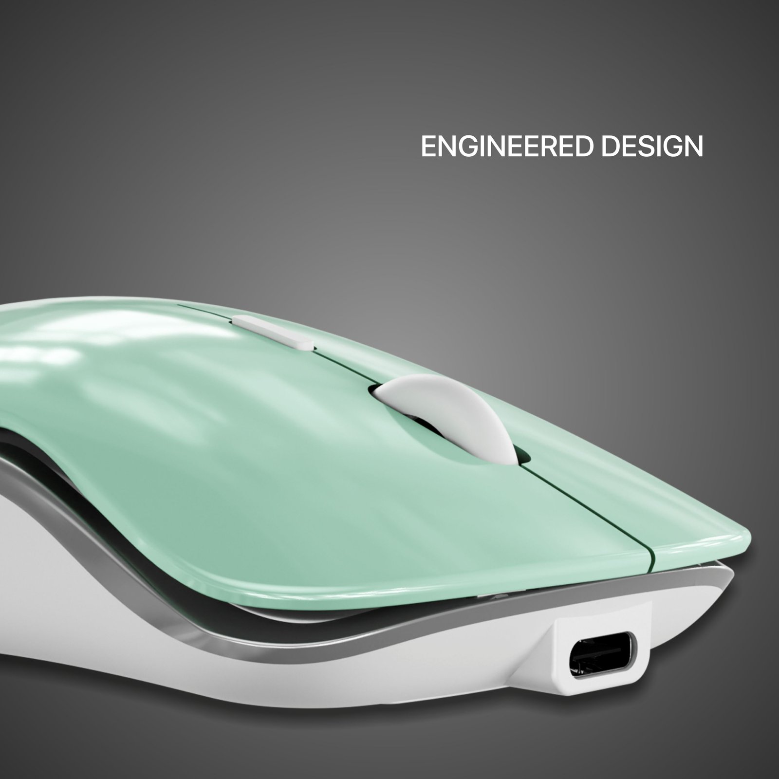 Zebion CONNECT-3 Triple Mode Wireless Mouse | Bluetooth 5.3 + 2.4GHz Wireless + Bluetooth Connectivity | Rechargeable Type-C | Up to 2400 DPI | Silent Click | Ergonomic Design | Cool Green
