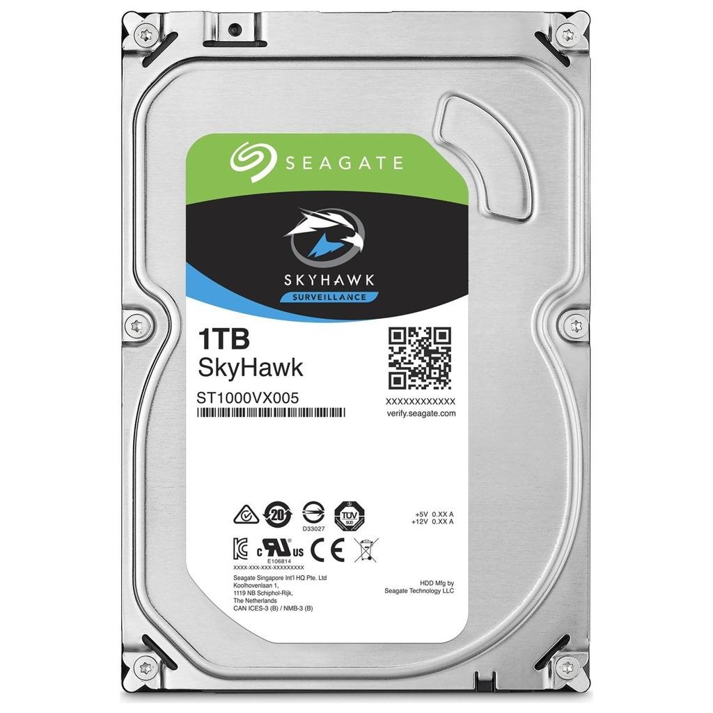 Harddisk Seagate Import (Refurbished) Skyhawk 1tb Surveillance Internal Hard Drive HDD 3.5" SATA 6Gb/s 64mb Cache for DVR NVR Security Camera System (ST1000VX005)