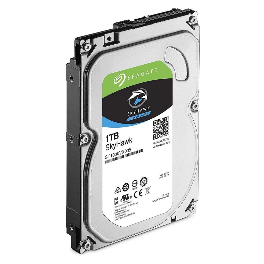 Harddisk Seagate Import (Refurbished) Skyhawk 1tb Surveillance Internal Hard Drive HDD 3.5" SATA 6Gb/s 64mb Cache for DVR NVR Security Camera System (ST1000VX005)