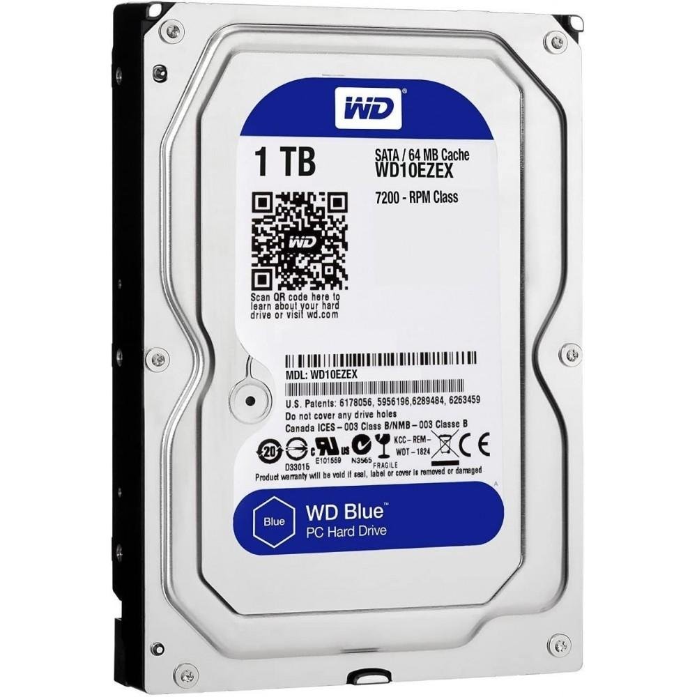 Harddisk WD Western Digital Import (Refurbished) 1TB WD10EZEX | 1tb WD Purple Surveillance Internal Hard Drive HDD 7200 RPM, 64MB Cache, SATA 6Gb/s, 3.5", Blue