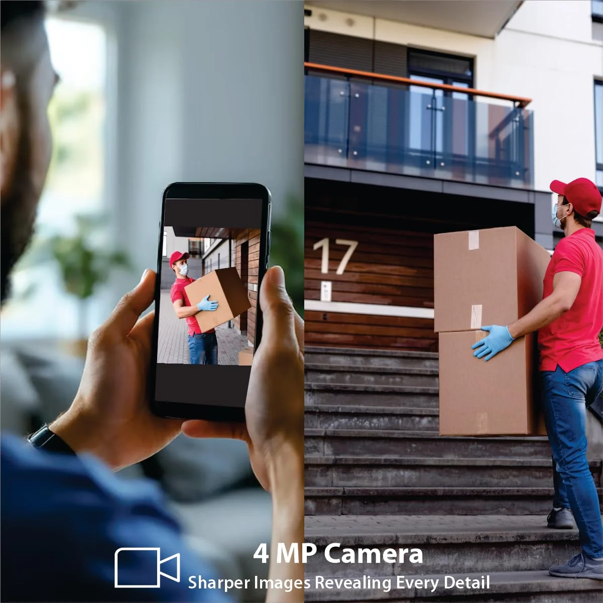 CP PLUS CP-Z45Q 4MP Wi-Fi PT Security Camera | Full Color Night Vision, 360° Pan & Tilt, Human & Motion Detection, Motion Tracking, Two-Way Talk, Built-in Siren, 256GB SD Card Support, IP65