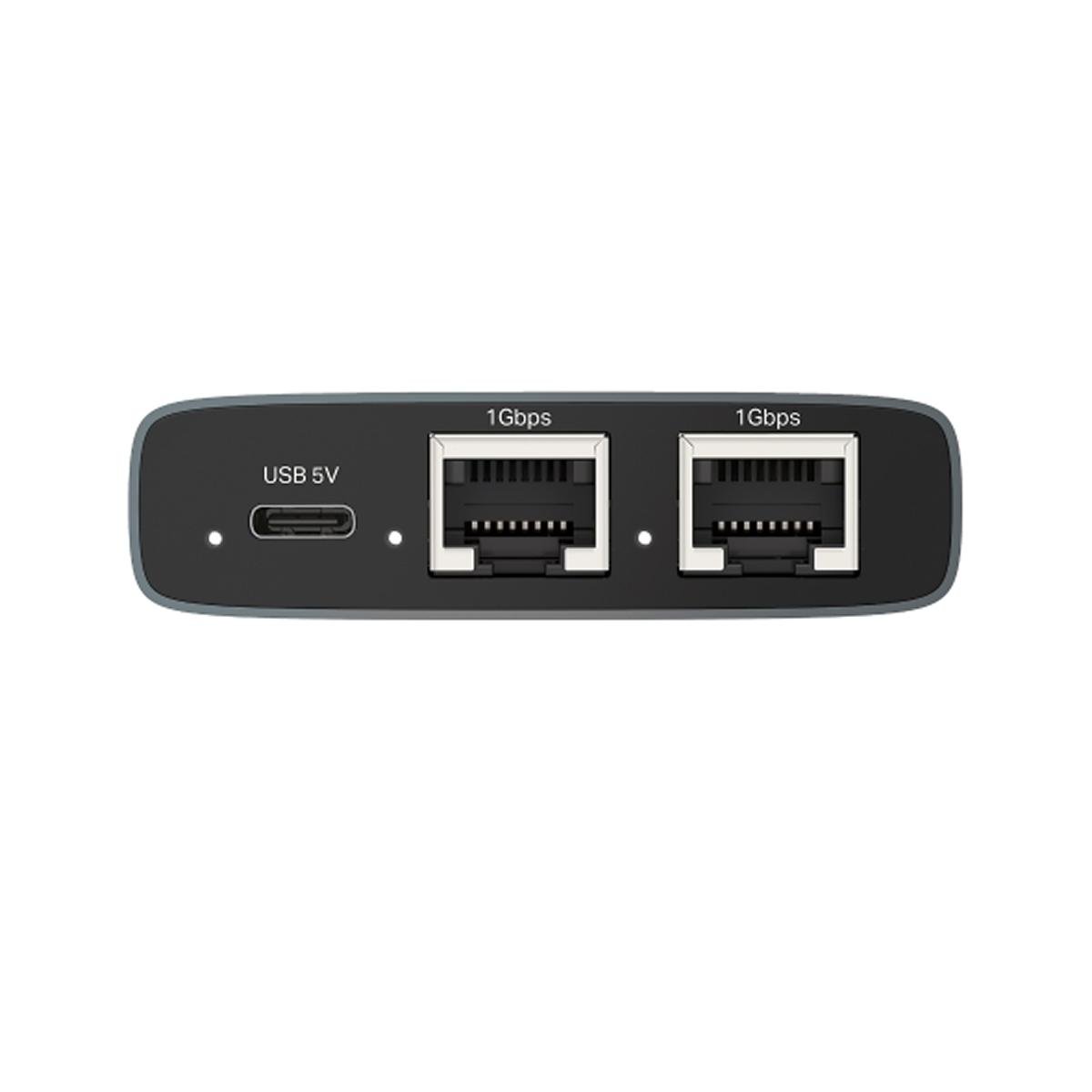 TP-Link EH310 1-to-3 Gigabit Ethernet Splitter, 4-Port 10/100/1000Mbps RJ45 LAN, USB-C Powered, Plug & Play, Aluminum Alloy Body, Grey