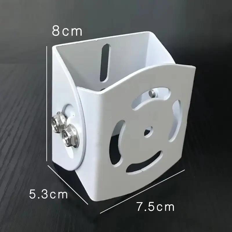 CCTV Camera Wall Mount Bracket | White Metal Adjustable Security Camera Mounting Stand For Bullet Cameras, White