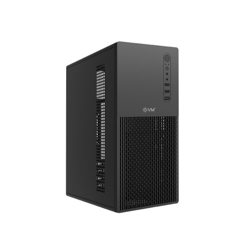 EVM Enigma 1422 Cabinet | Micro ATX Computer Case With Inbuilt Power Supply, Heavy Steel Metal Body, Black