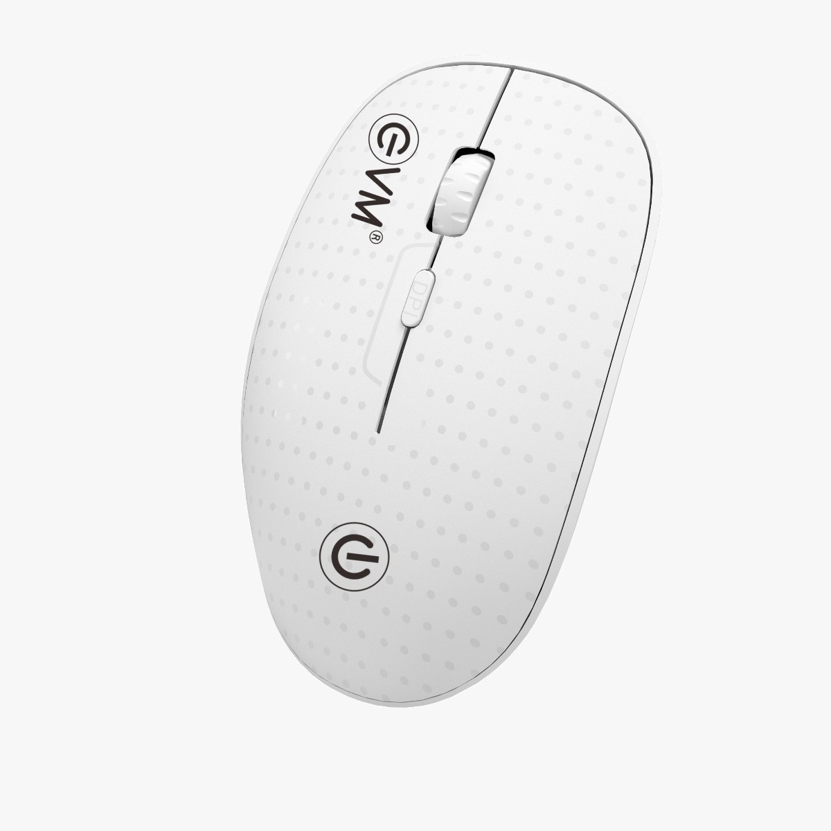 EVM EWLM-720 Wireless Optical Mouse, 2.4GHz, 1600 DPI, 4D Buttons, USB Receiver, Ergonomic Design, Anti Grip Scroll Wheel, White