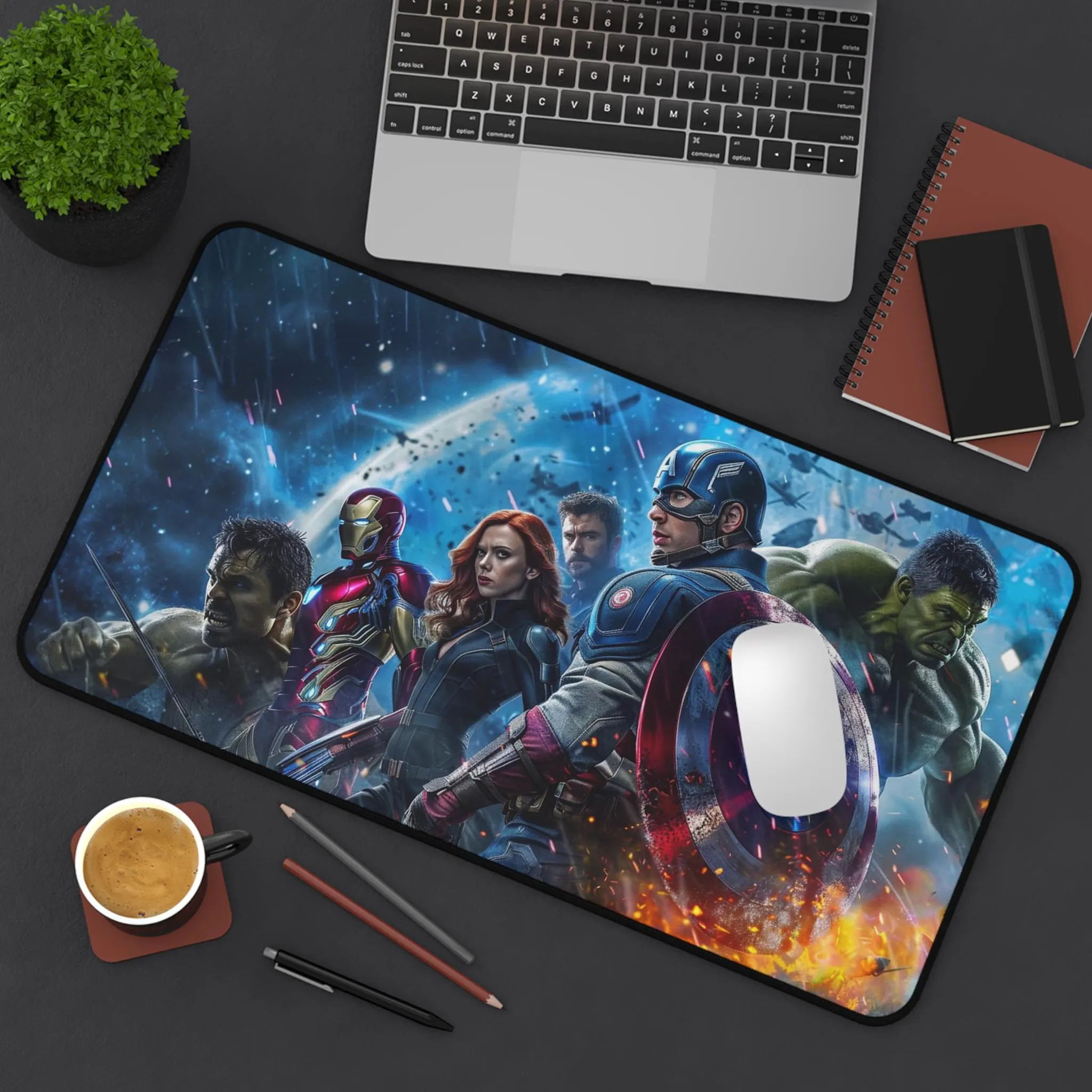 Mouse Pad Gaming Marvel Mix Design 300X600 | Nonslip Base Waterproof & Foldable Mat for Desktop Laptop, Keyboard Consoles with Anti-Slip Base, Smooth & Textured Surface, Large & Comfy, Black