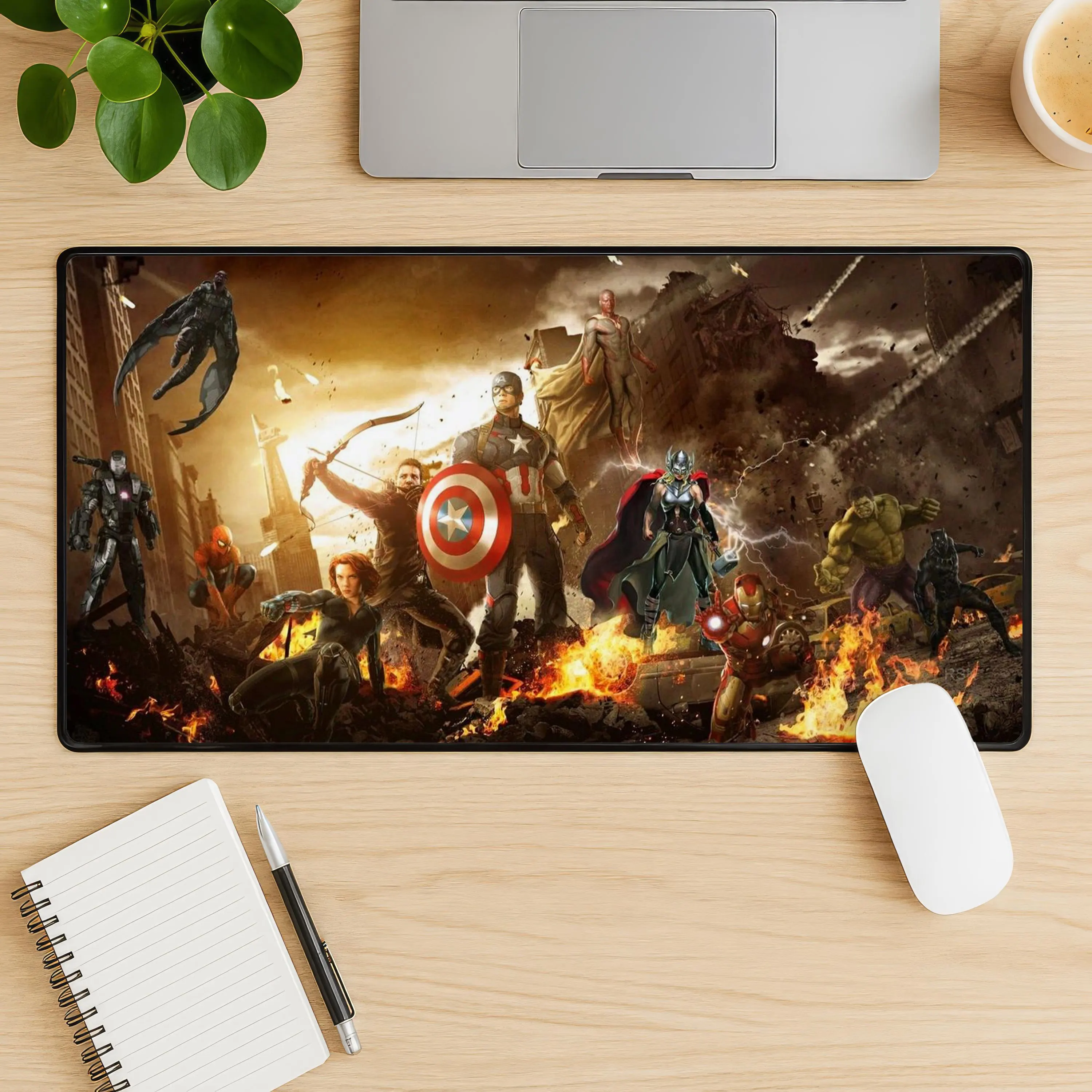 Mouse Pad Gaming Marvel Mix Design 300X600 | Nonslip Base Waterproof & Foldable Mat for Desktop Laptop, Keyboard Consoles with Anti-Slip Base, Smooth & Textured Surface, Large & Comfy, Black