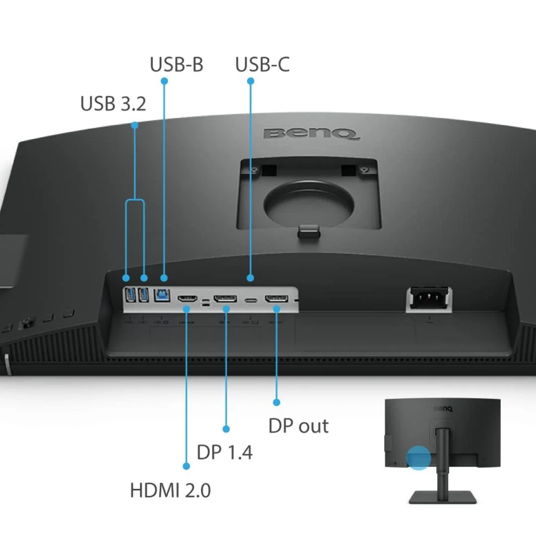 Monitor BenQ PD2506Q | 25 Inch (63.5cm) 2K QHD P3 DisplayHDR 400 USB-C Designer Monitor, Pantone Skintone Validated, CAD/CAM & Animation Mode, Auto Pivot, Daisy Chain, HDMI, DP, USB-C (65W), Built-in Speaker