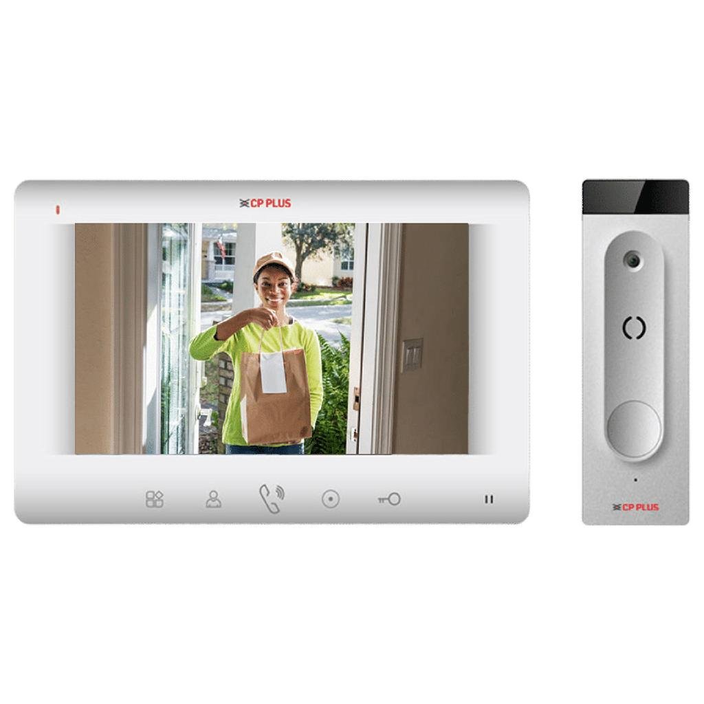 VDP CP PLUS CP-UVK-701MTA 7 Inch TFT Video Door Phone Intercom Kit with 1.3MP Camera, Built-in Memory for 200 Snapshots, DWDR & Auto IR