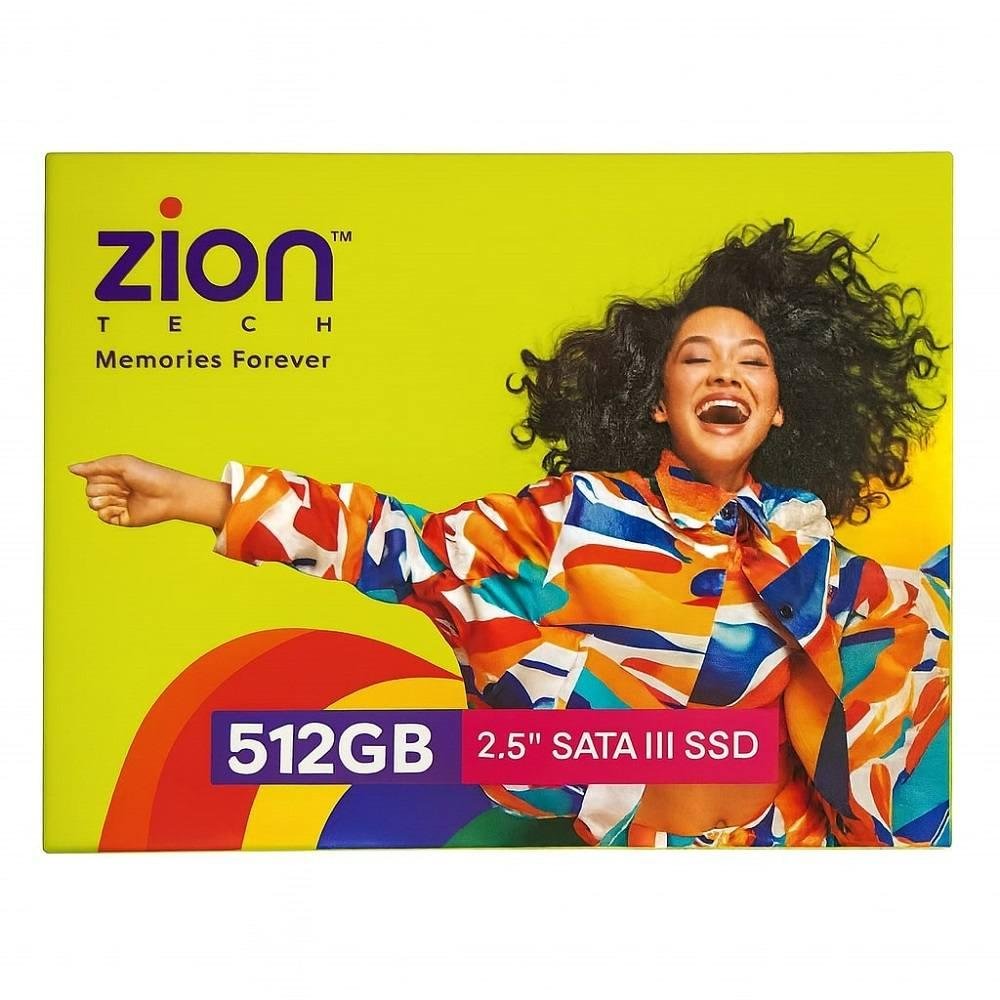 ZION ZSS250512 512GB 2.5" SATA III Internal SSD | 6Gbps, Upto 550MB/s Read & 500MB/s Write Speed, Solid State Drive For Laptop & Desktop, Black
