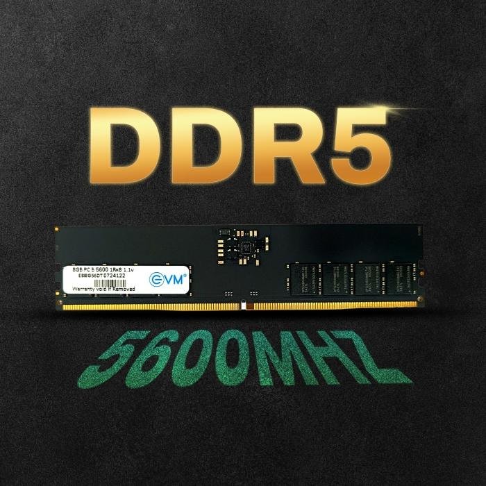 Ram EVM 8GB DDR5 5600MHz Desktop RAM EEE8G56DT  | High-Speed Computer Memory Module for PC | DDR5 5600 MT/s Non-ECC UDIMM | PC5-44800 | 1Rx8 | 1.1V | 288-Pin Long DIMM Memory Module