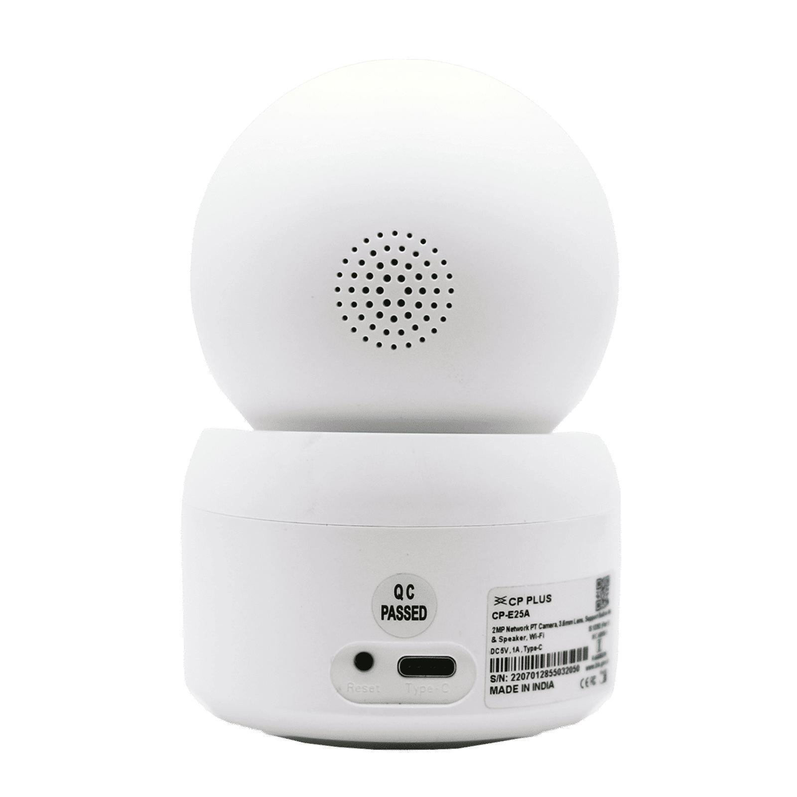 Security Camera CP Plus EzyKam CP-E38Q | 3MP Wi-Fi PT Camera, IR Distance of 15 Mtr, 4mm Lens, Sound Detection, Works With Google Home, Two-Way Talk, Support Micro SD Card Upto 256GB, White