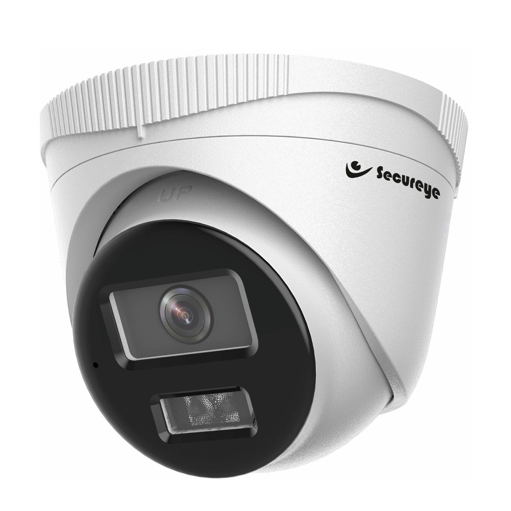 Secureye SG-C4D-F2A-DL 4MP Dual Light Fixed Lens Turret Network Camera with Built-in Mic | IP67 | PoE | 30M IR & Warm Light