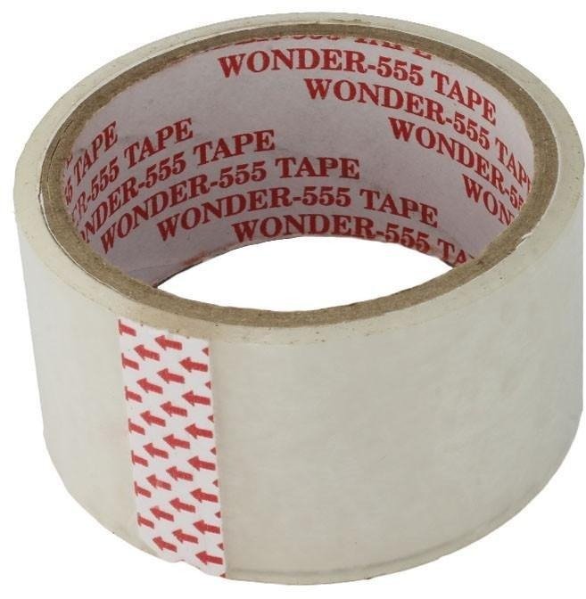 Packing Tape Wonder 555 BOPP 48mm x 40mtrs, High Strength Adhesive Packing Tape For Industrial & Packaging, White