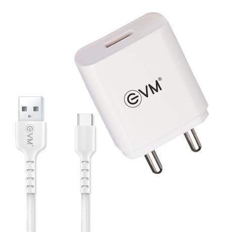 EVM USB Charger EVM-CH-029 | Compact Wall Charger for Compatible USB Devices, White