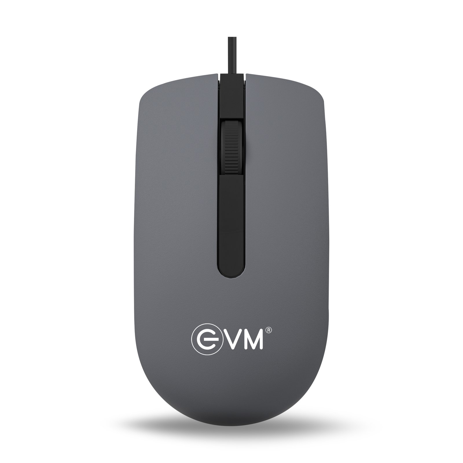 Mouse EVM Wired Optical EVM-M009 | USB Optical Mouse with 1000 DPI Resolution, 2.6MM Wire Length, Plug and Play, Black+Grey